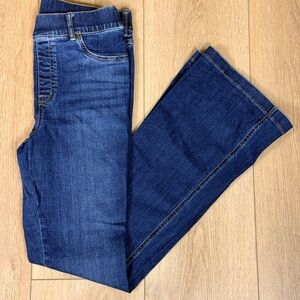 SPANX Pull-On Flare Jeans Dark Wash Size Large